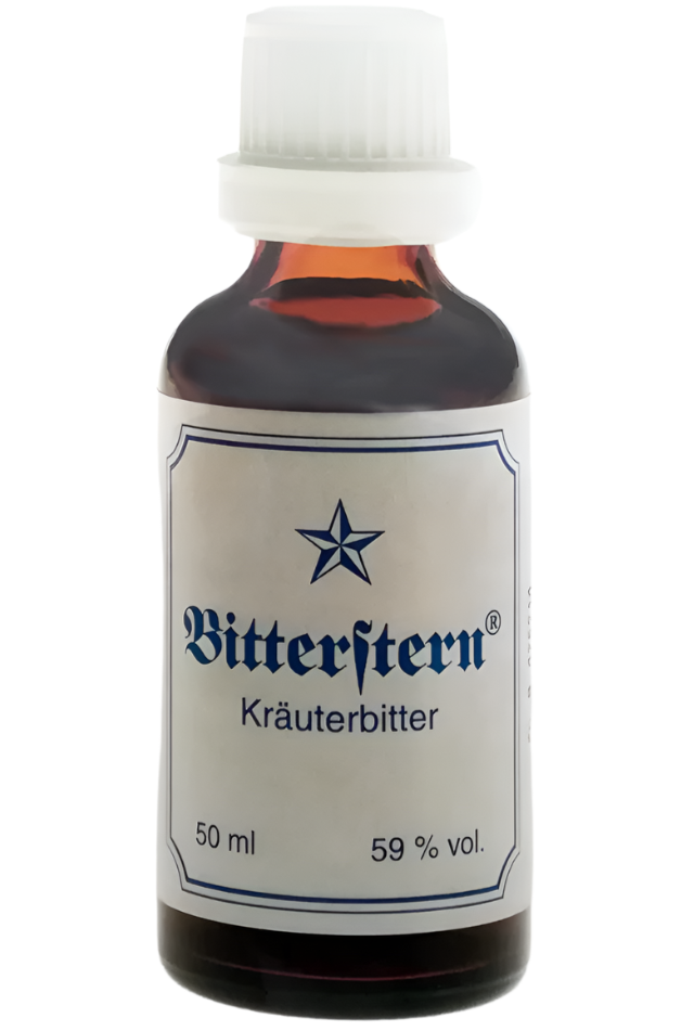 Bitterstern Kräutertropfen mit dem Etikett von 1992.