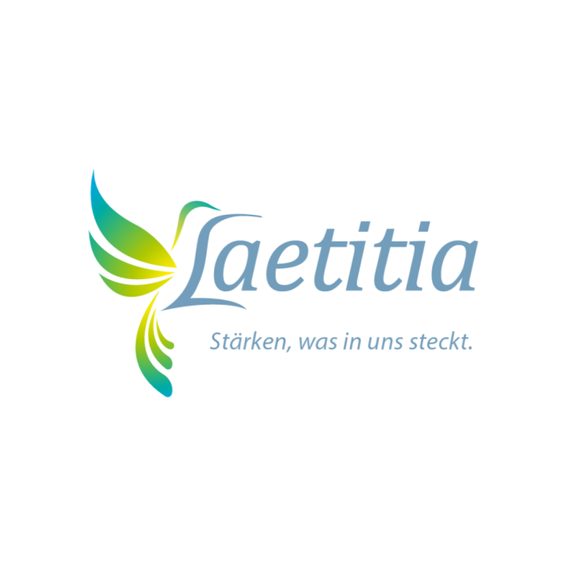 Logo von Laetitia Naturprodukte und Claim "Stärken, was in uns steckt"