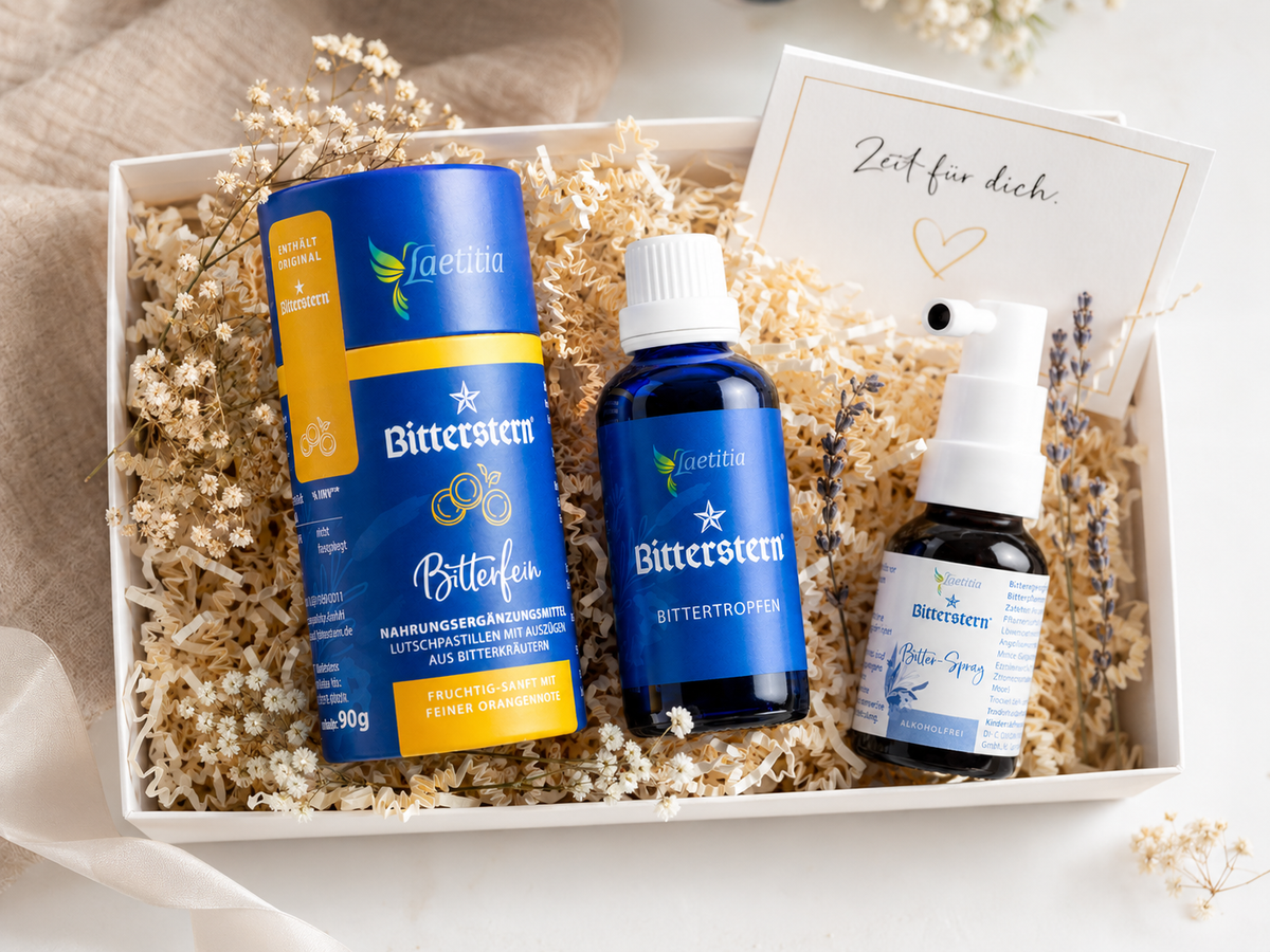 Bitterstern Pastillen, Bitterstern Bittertropfen und Bitterstern Spray im Paket zum Vorteilspreis