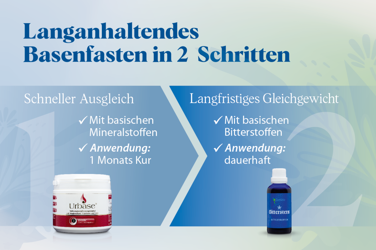 Langanhaltendes Basenfasten in 2 Schritten erklärt mit der Urbase I und Bitterstern Bittertropfen
